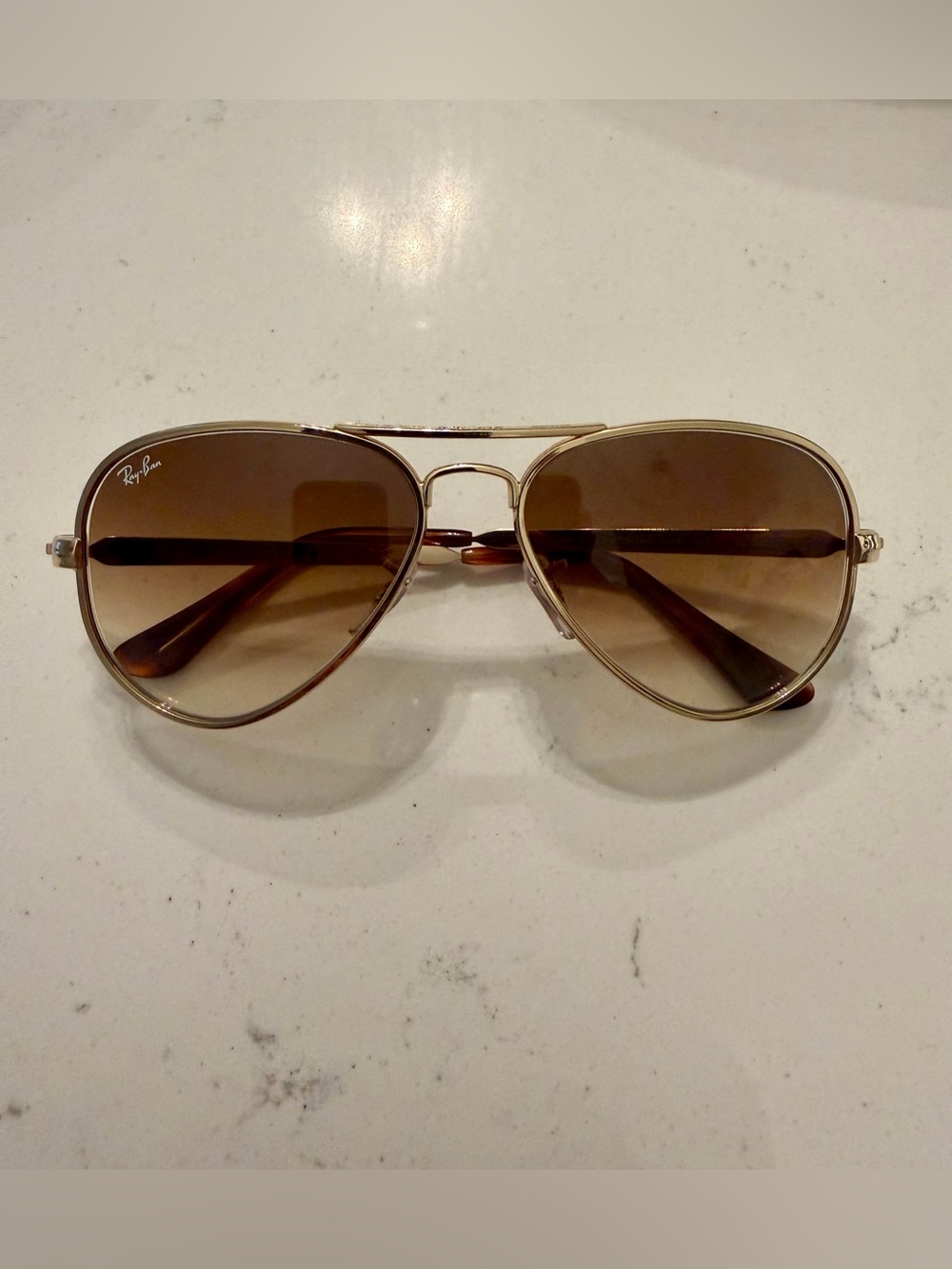 Ray-Ban Aviator Max RB3925 Gold Frame Sunglasses with Brown Gradient Lenses